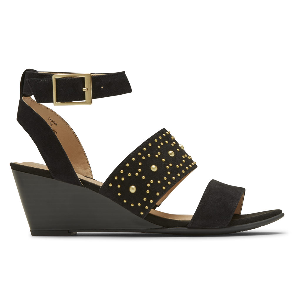 Sandalias Rockport Mujer Mexico - Total Motion Taylor Studded Negros - YPXRI0983